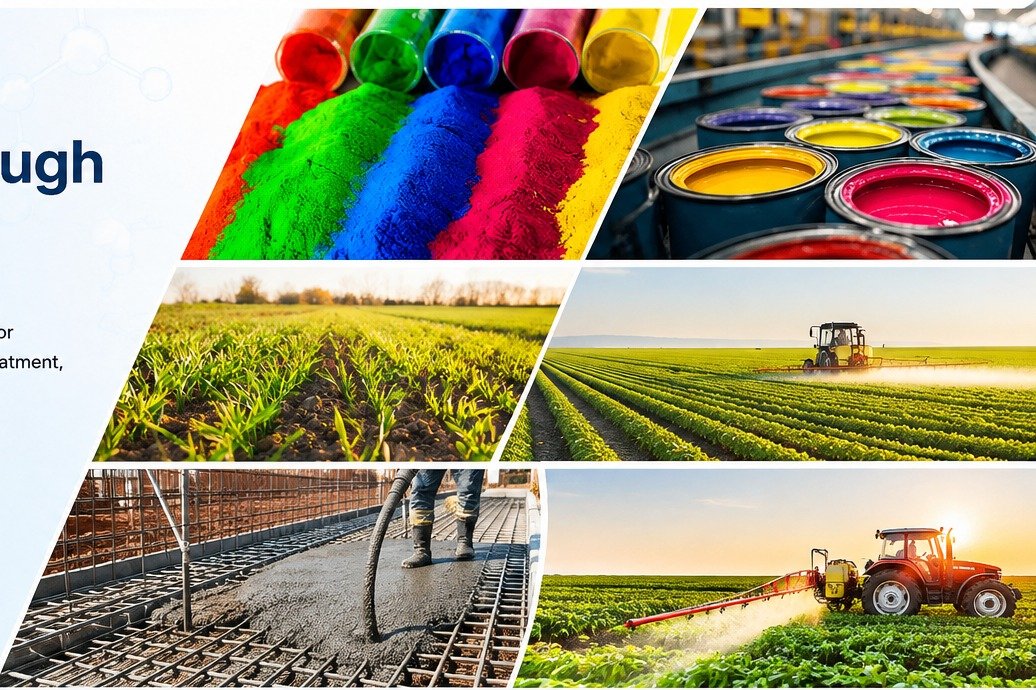 Specialty chemical applications in pigments, paints, agriculture and construction